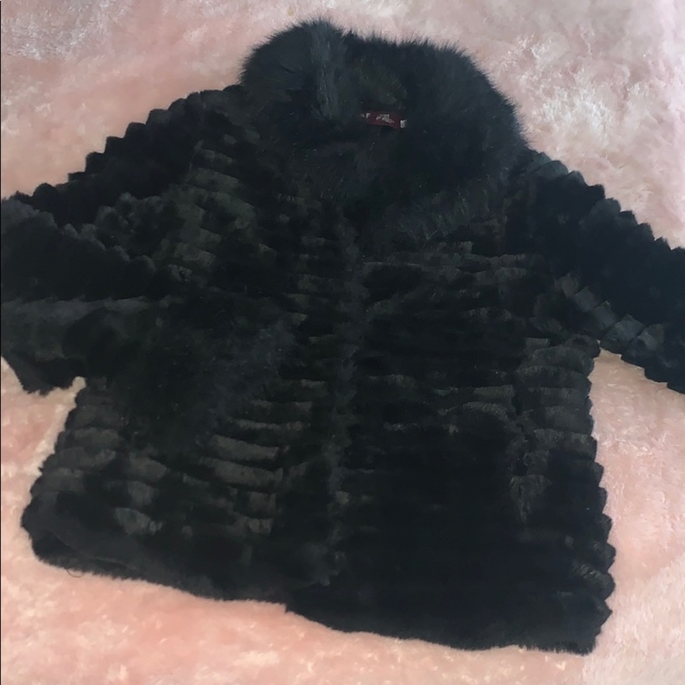 Faux Fur Black Coat Jacket